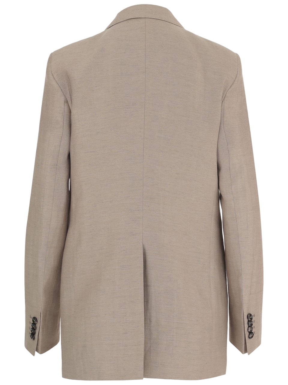 Tagliatore Linen and Cotton Blend Jacket with Lapel Collar Grijs