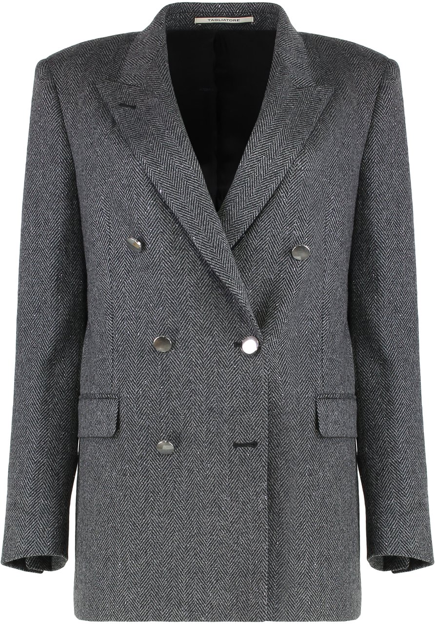 Tagliatore Double-breasted jacket J-Jasmine in a wool blend Grijs