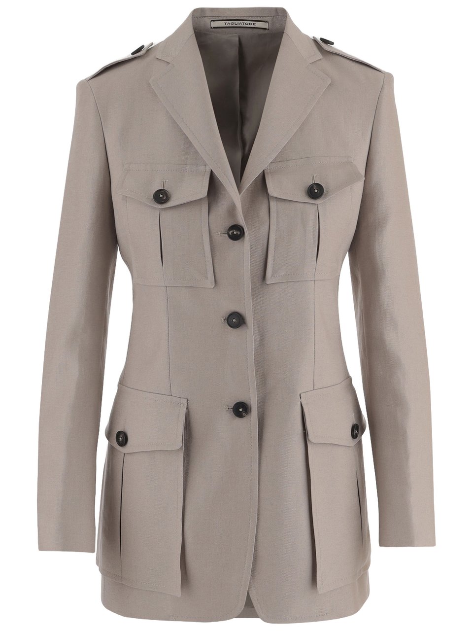 Tagliatore Single-Breasted Linen Jacket Grijs