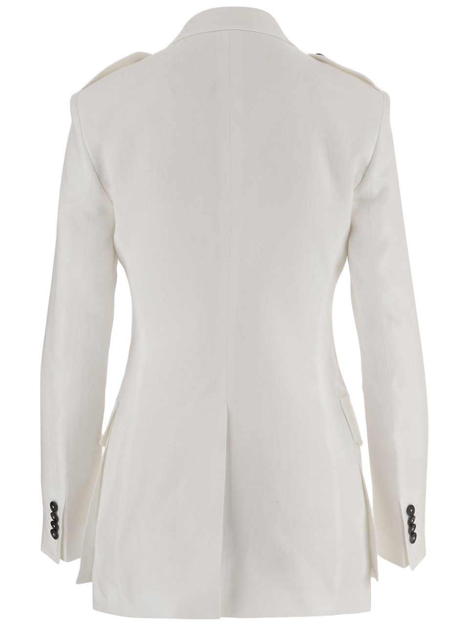 Tagliatore Single-Breasted Linen Jacket Wit