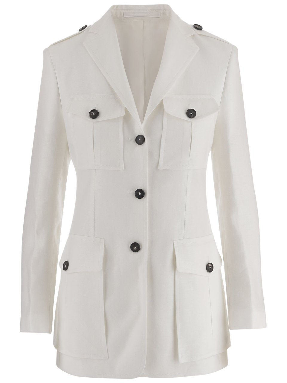 Tagliatore Single-Breasted Linen Jacket Wit