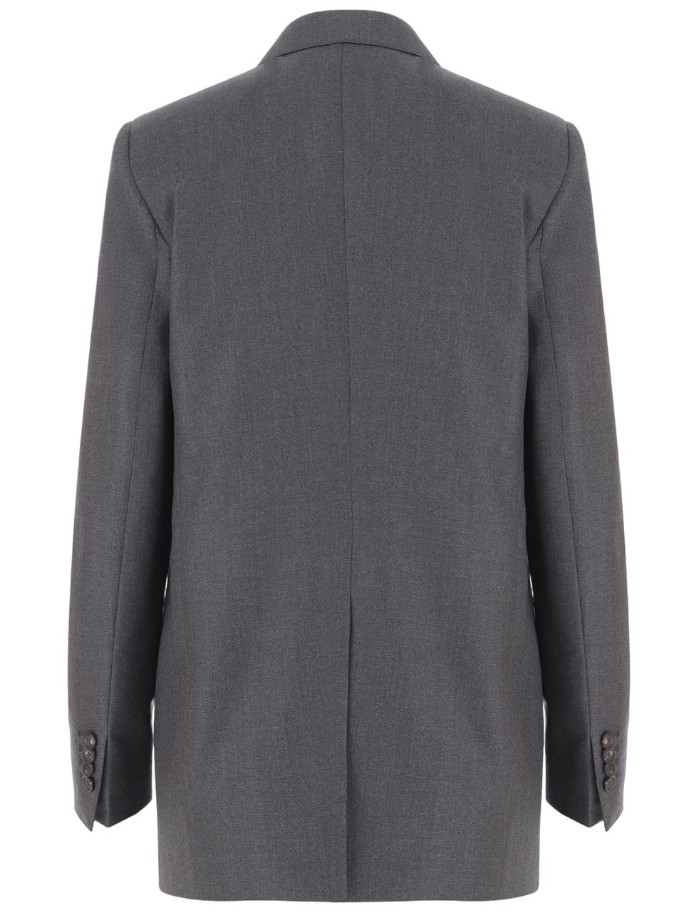 Tagliatore Double-Breasted Virgin Wool Jacket with Peaked Lapels Grijs