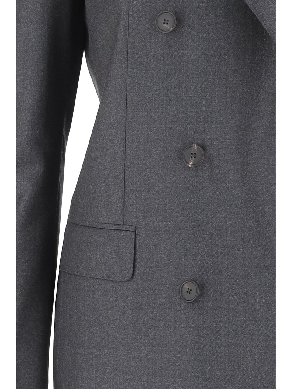 Tagliatore Double-Breasted Virgin Wool Jacket with Peaked Lapels Grijs