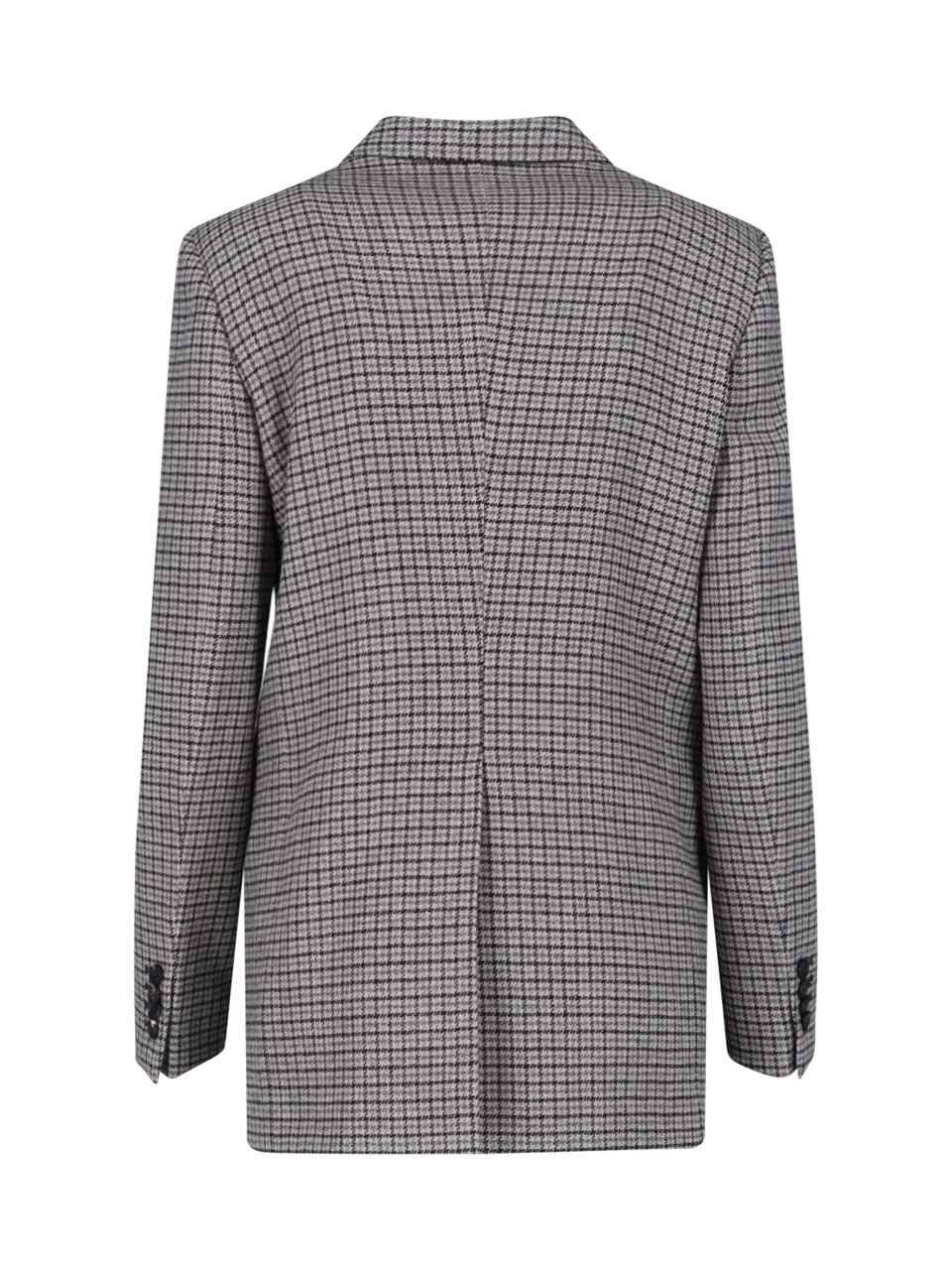 Tagliatore Double-Breasted Pied de Poule Blazer in Grey Wool Blend Grijs
