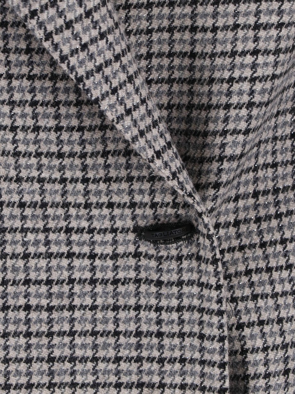 Tagliatore Double-Breasted Pied de Poule Blazer in Grey Wool Blend Grijs