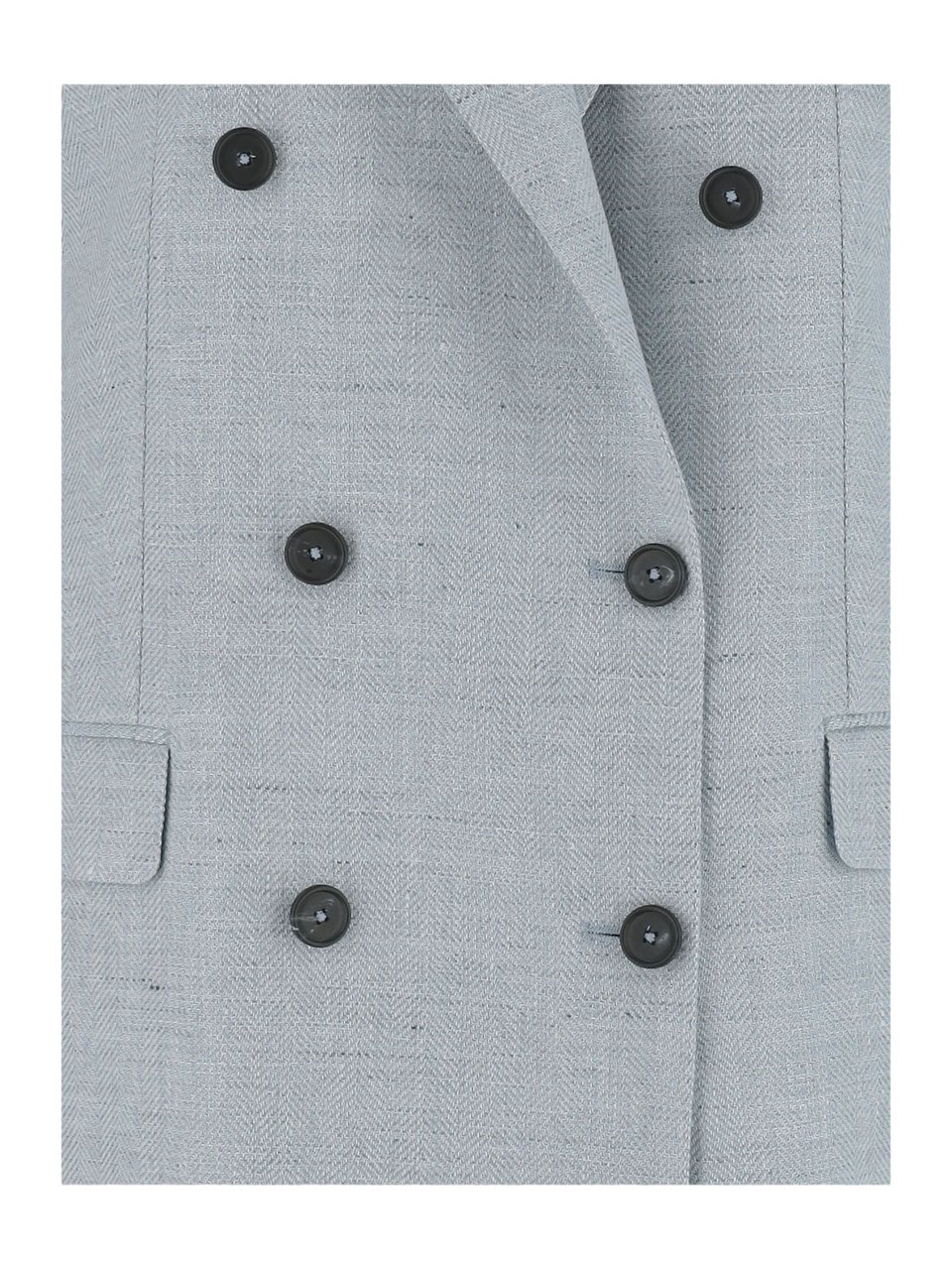 Tagliatore Double-Breasted Jacket In Linen Blend Blauw