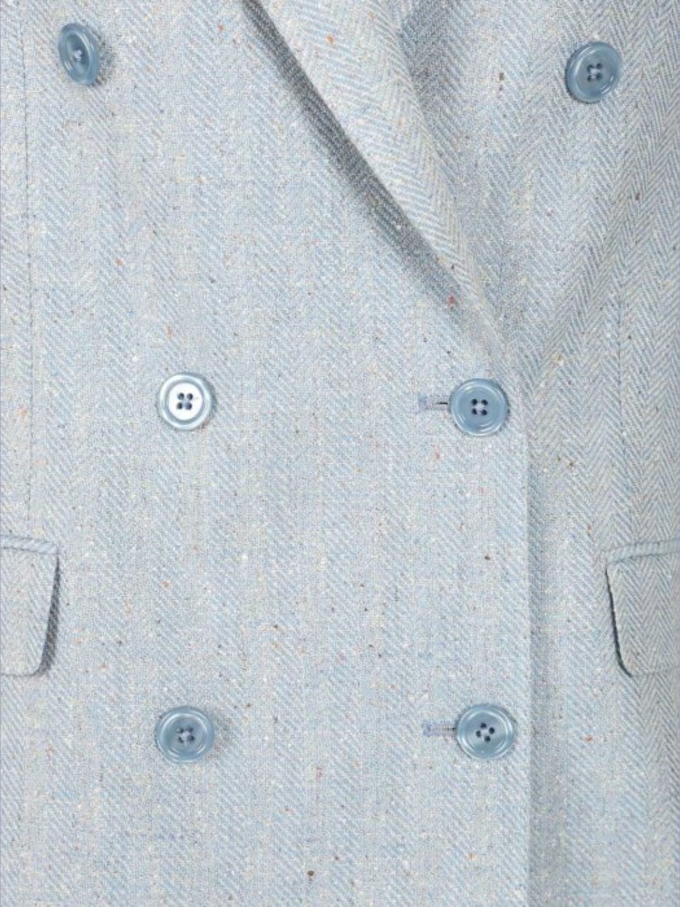 Tagliatore Light Blue Double Breasted Peak Lapels Blazer Wit