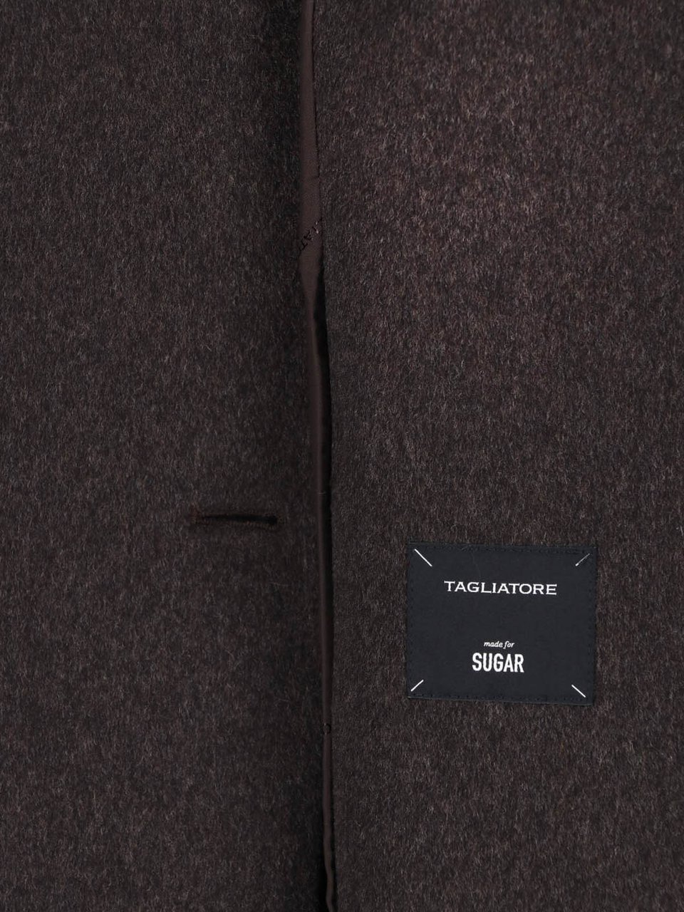 Tagliatore Double-Breasted Virgin Wool Coat with Notched Lapel and Elegant Belt Bruin