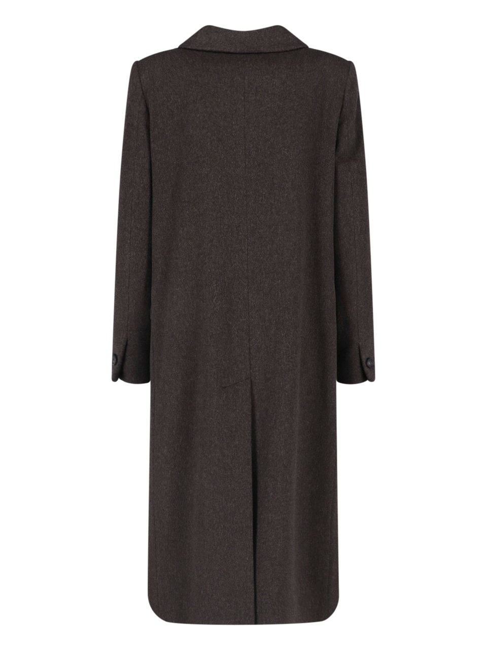 Tagliatore Double-Breasted Virgin Wool Coat with Notched Lapel and Elegant Belt Bruin