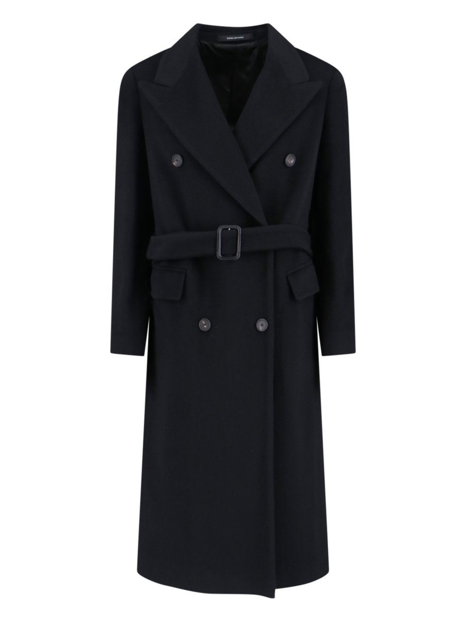 Tagliatore Black Jole Double-Breasted Cashmere Coat Zwart
