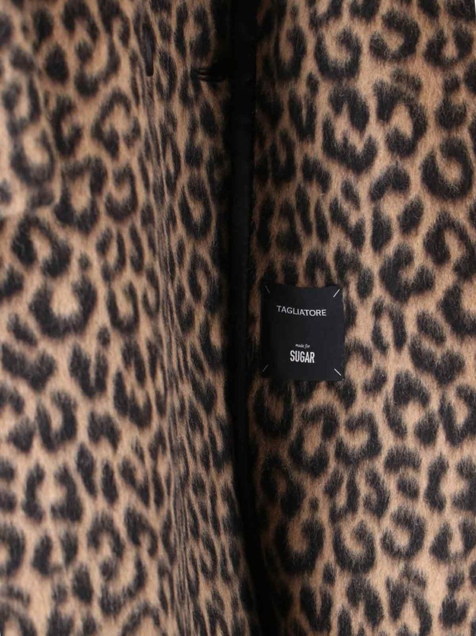 Tagliatore Jole Coat Midi Double-Breasted – Brown Animalier Bruin