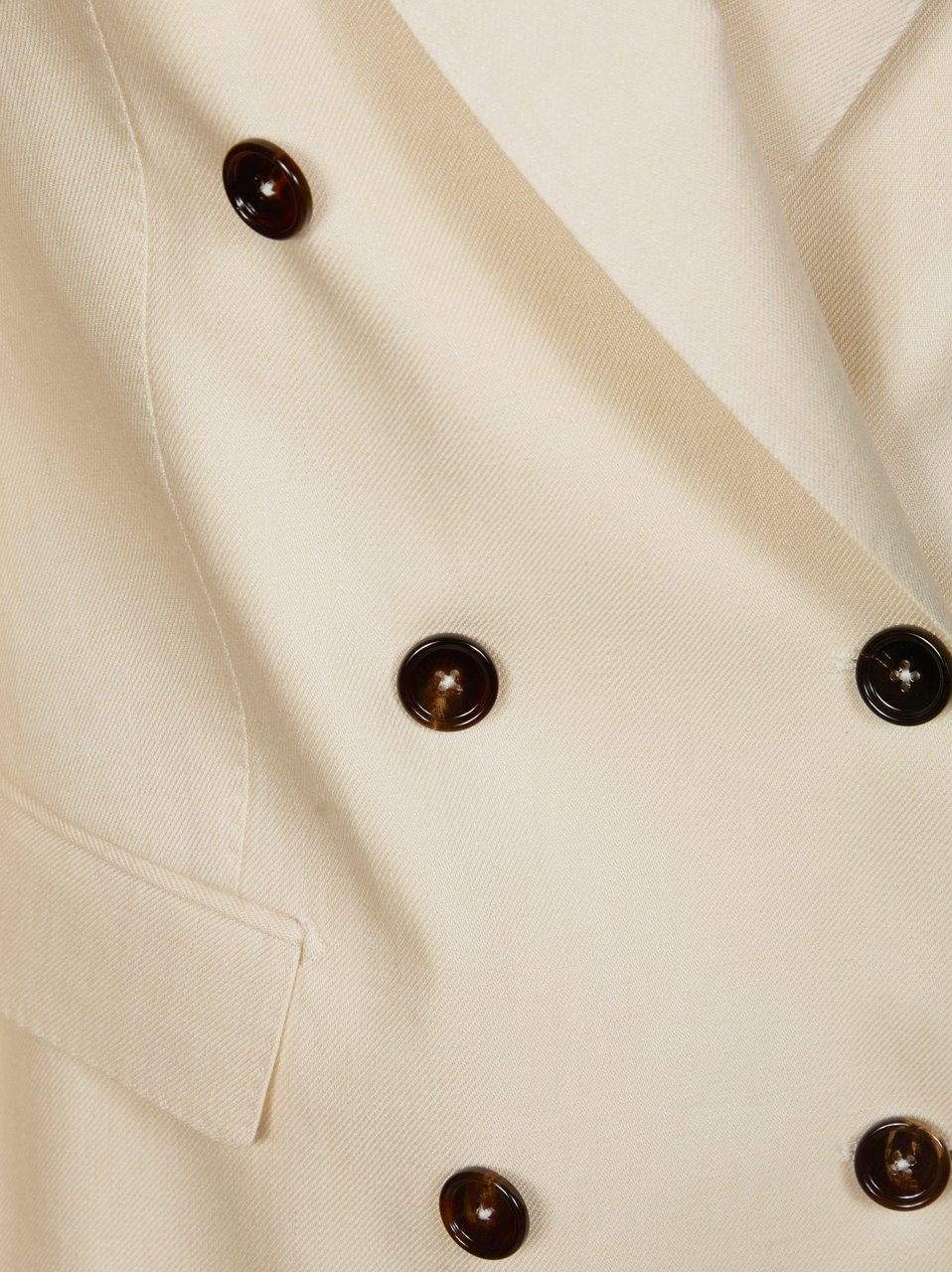 Tagliatore Structured Double Breasted Linen Blazer Neutraal