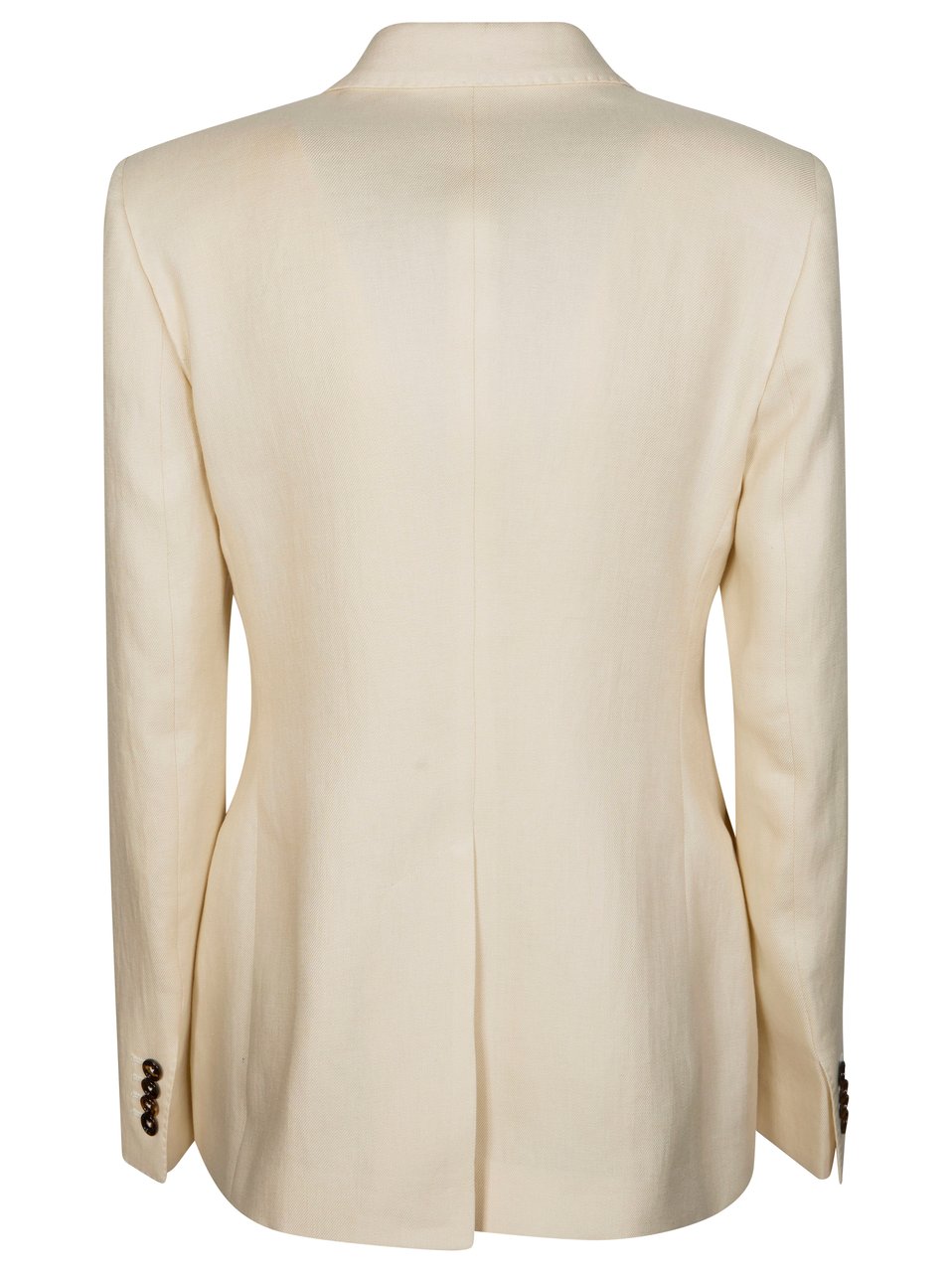 Tagliatore Structured Double Breasted Linen Blazer Neutraal