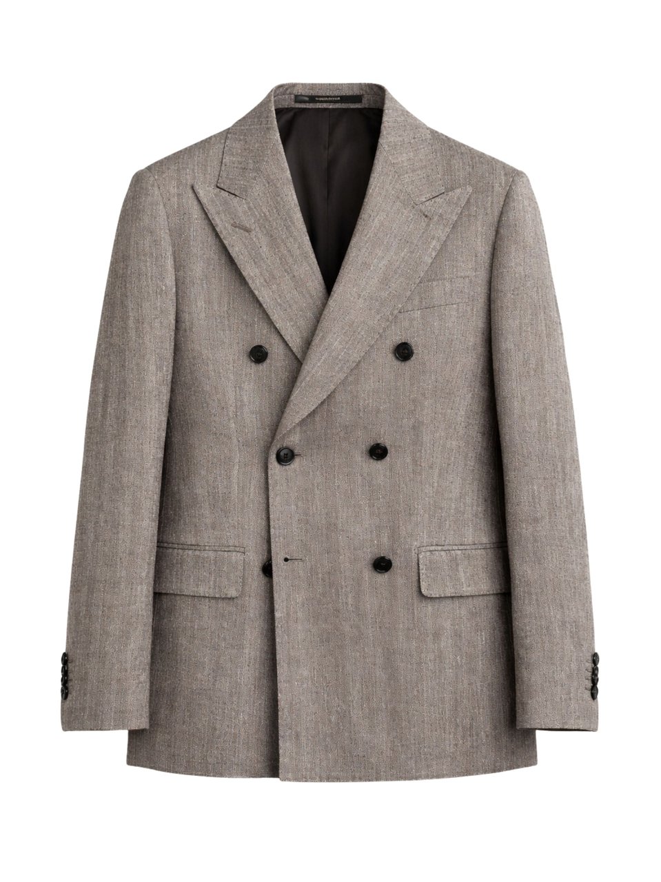 Tagliatore Brown Double Breasted Peak Lapels Blazer Grijs
