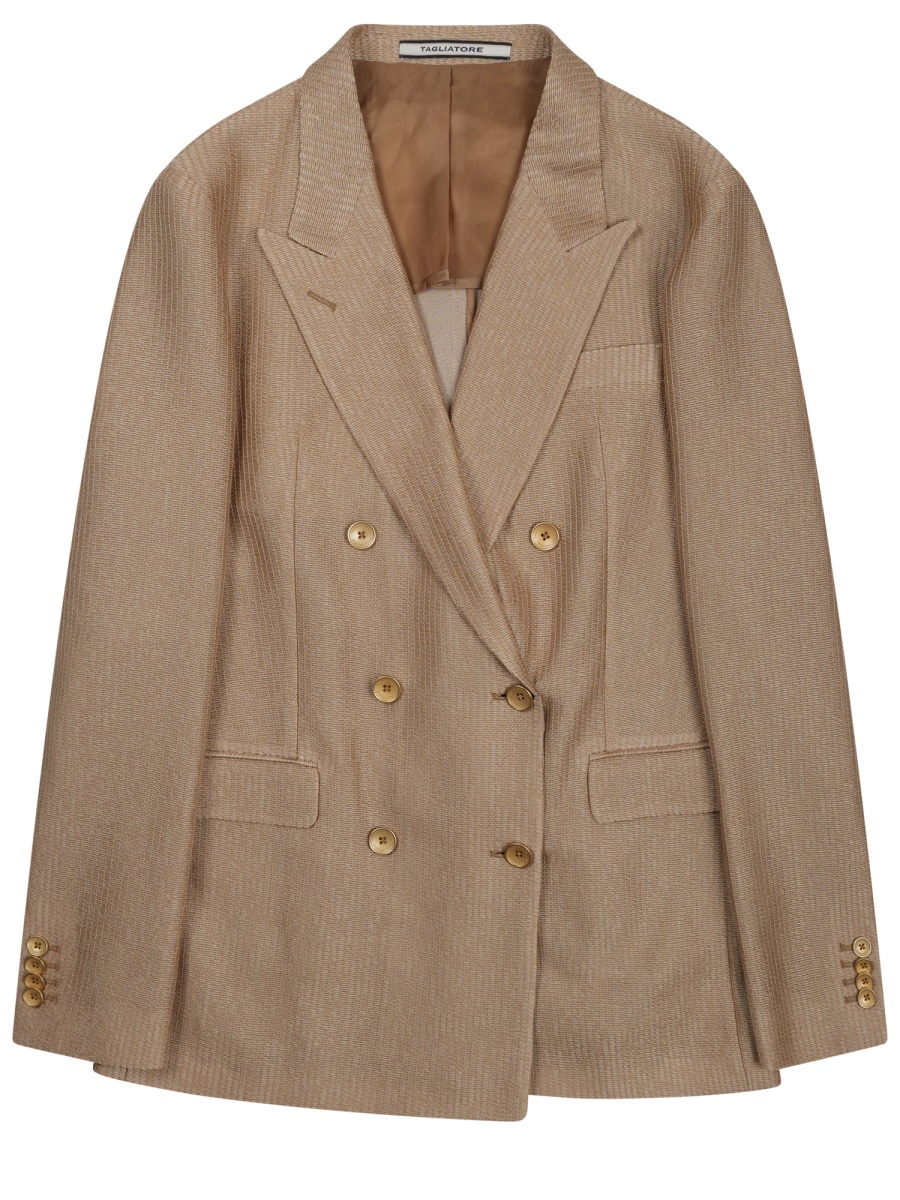 Tagliatore Parigi Cotton Double-Breasted Jacket Bruin