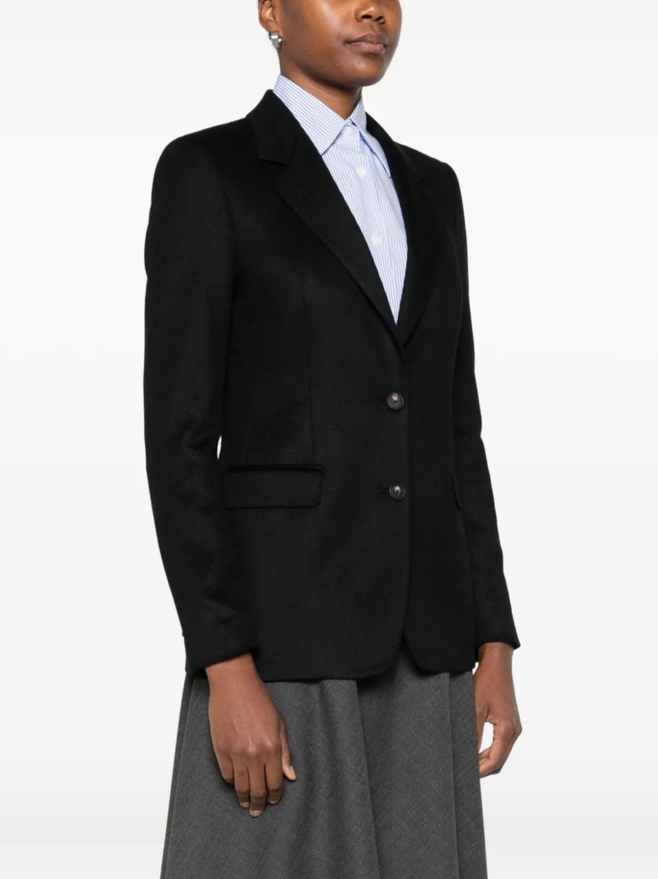 Tagliatore Black Classic Lapels Single Breasted Blazer Zwart
