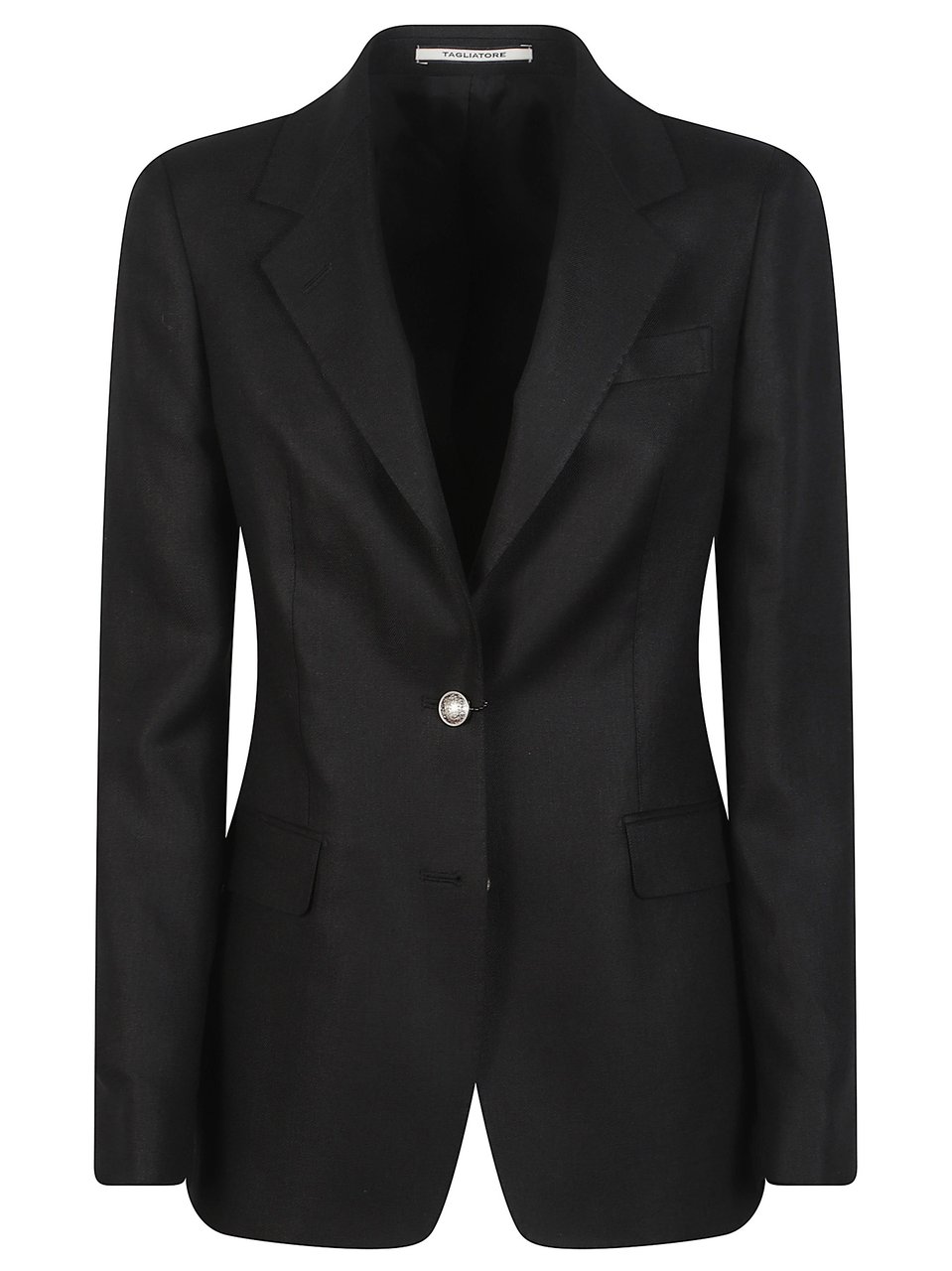 Tagliatore Black Classic Lapels Single Breasted Blazer Zwart