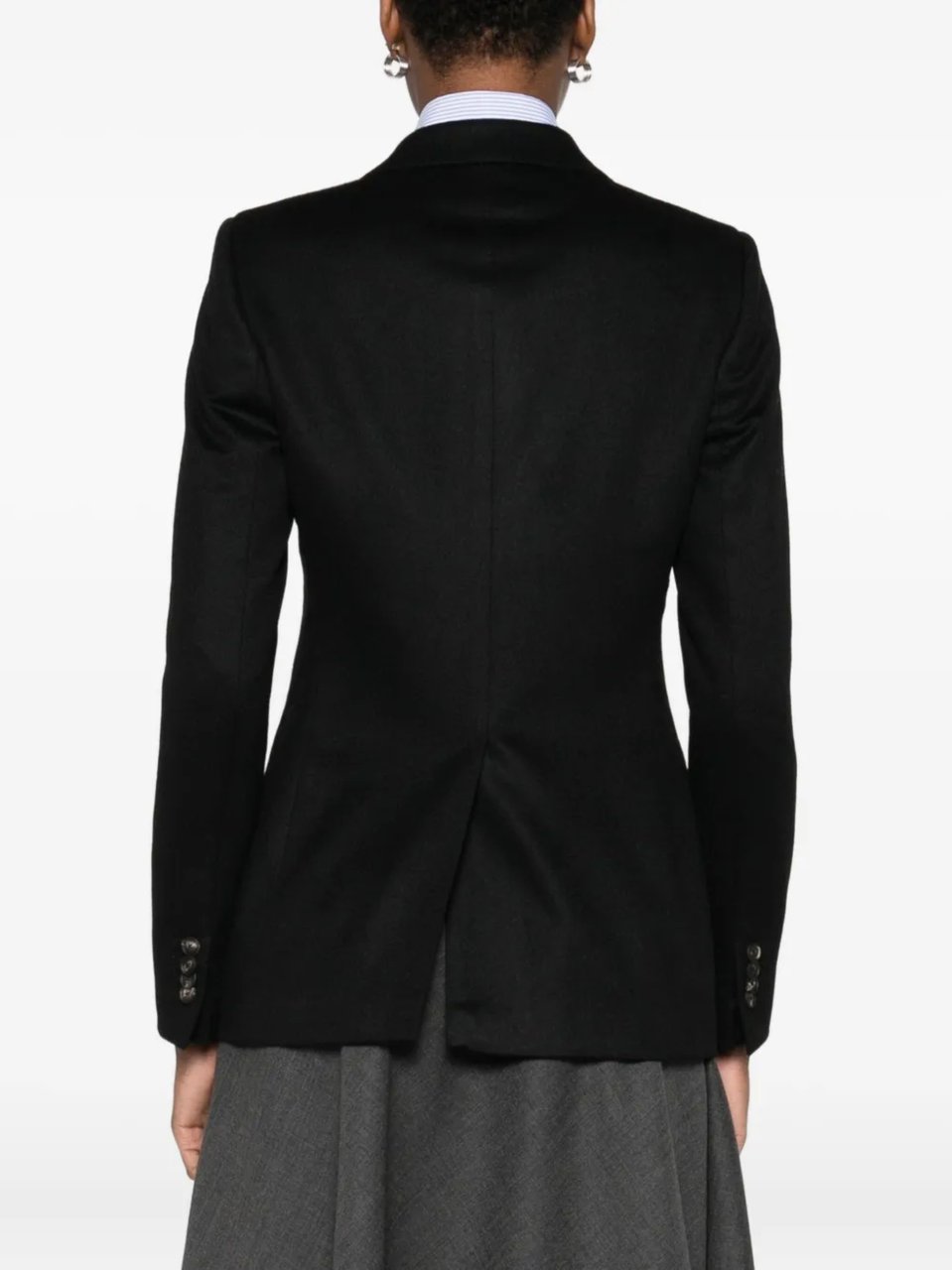 Tagliatore Black Classic Lapels Single Breasted Blazer Zwart