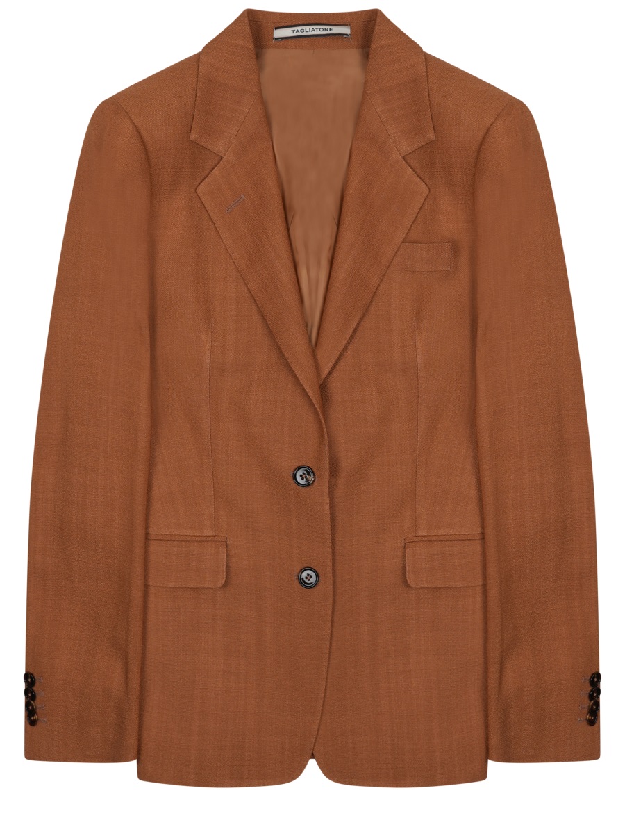 Tagliatore Parigi Viscose Blend Tailored Blazer Bruin