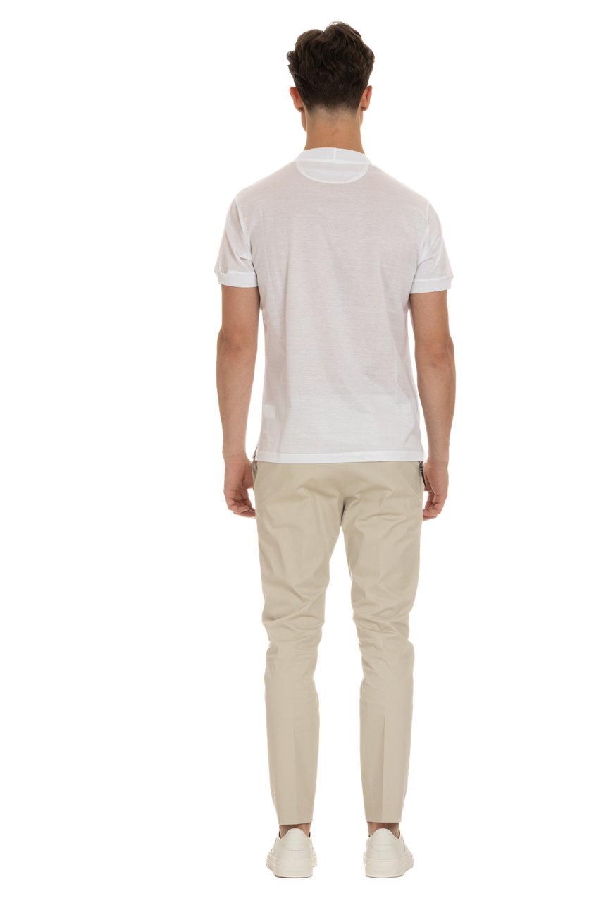 Tagliatore Mercerized Cotton T-Shirt Neutraal