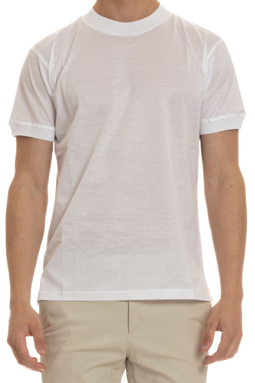 Tagliatore Mercerized Cotton T-Shirt Neutraal