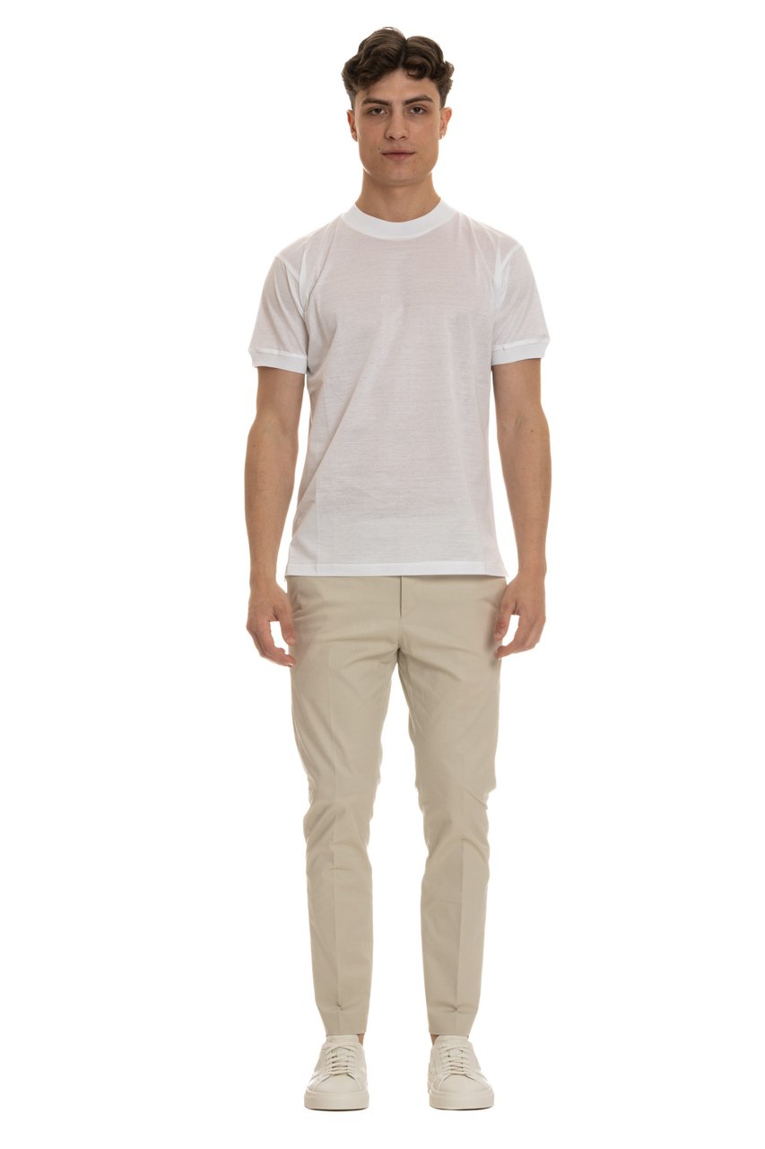 Tagliatore Mercerized Cotton T-Shirt Neutraal