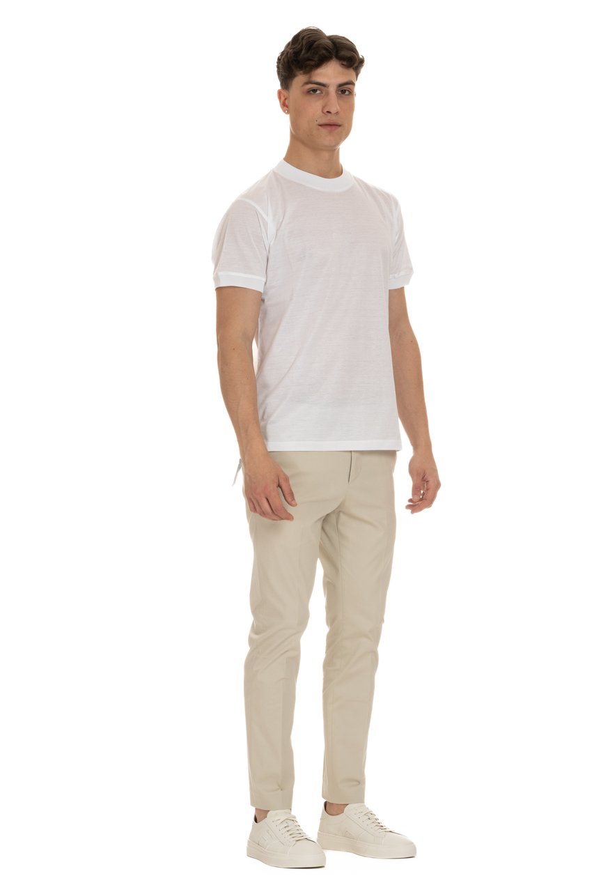 Tagliatore Mercerized Cotton T-Shirt Neutraal