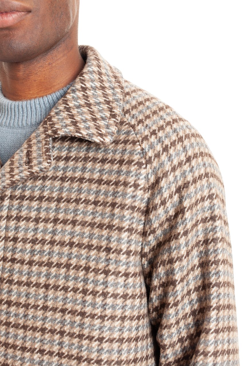 Tagliatore Houndstooth Coat Model Loyd Roze