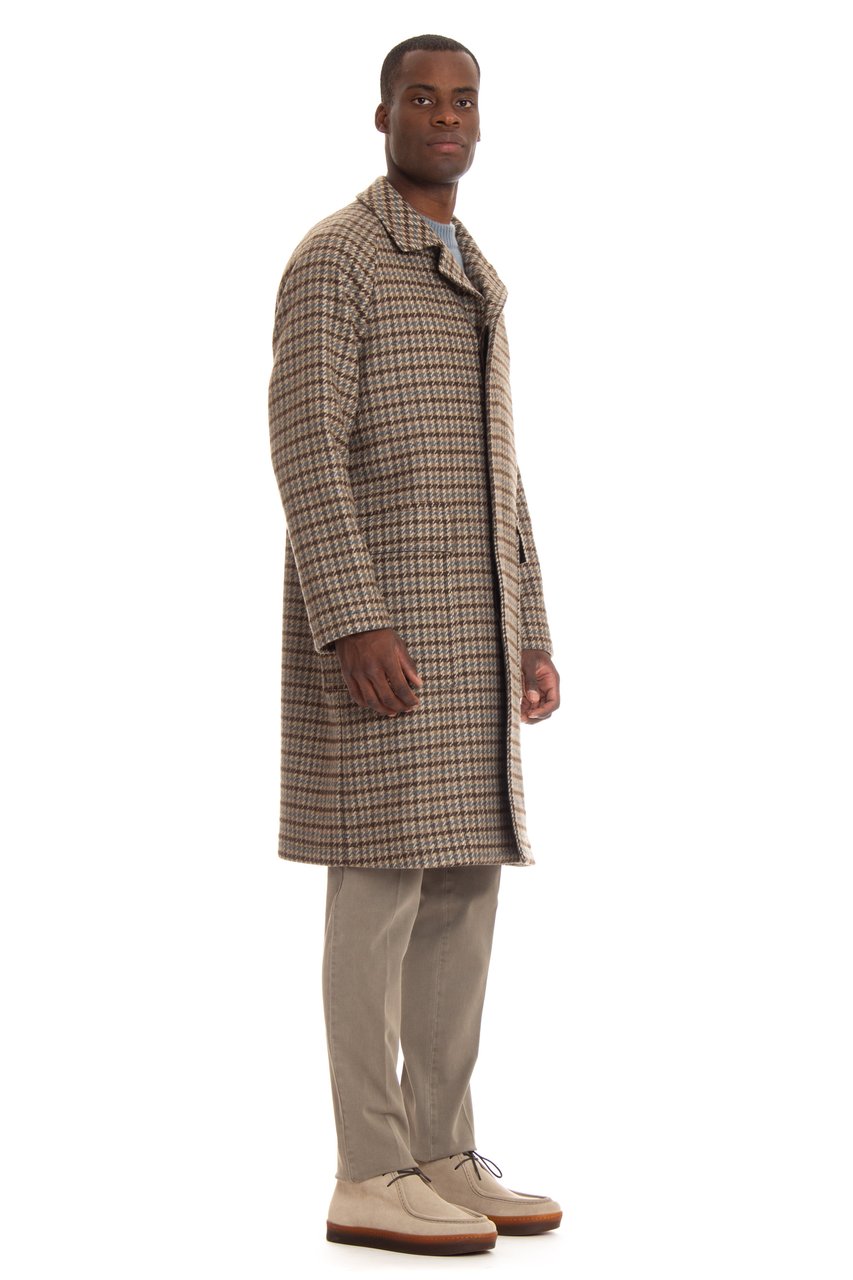 Tagliatore Houndstooth Coat Model Loyd Roze