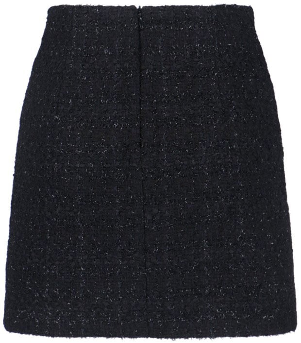 Tagliatore Classic Black Tailored Skirt With Subtle Sheen Zwart