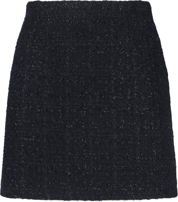 Tagliatore Classic Black Tailored Skirt With Subtle Sheen Zwart