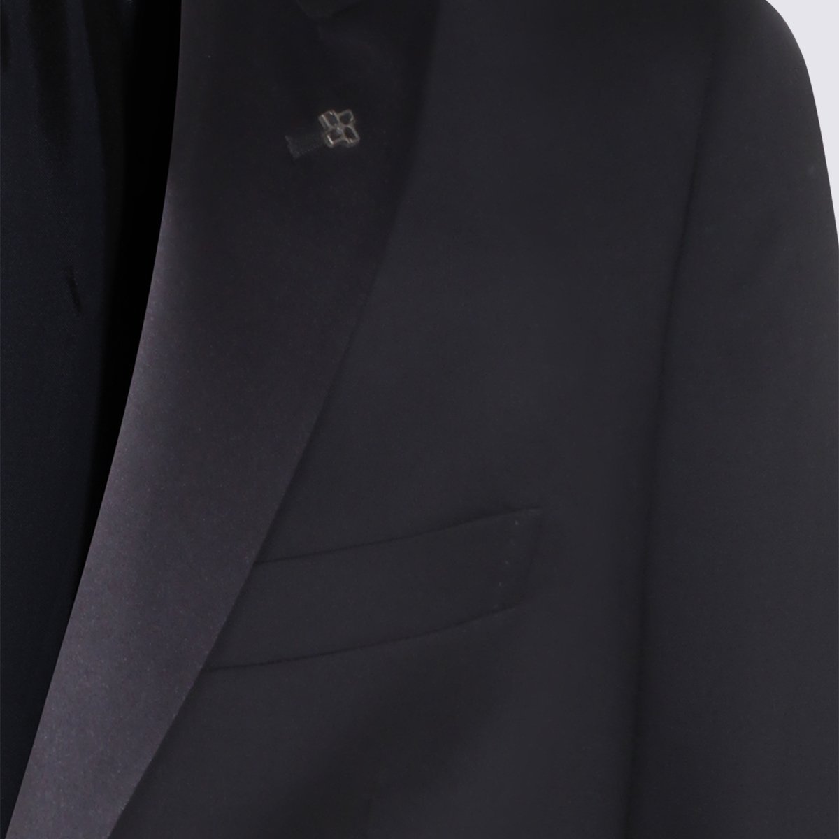 Tagliatore Tailored Black Tuxedo Jacket and Trousers Set Zwart