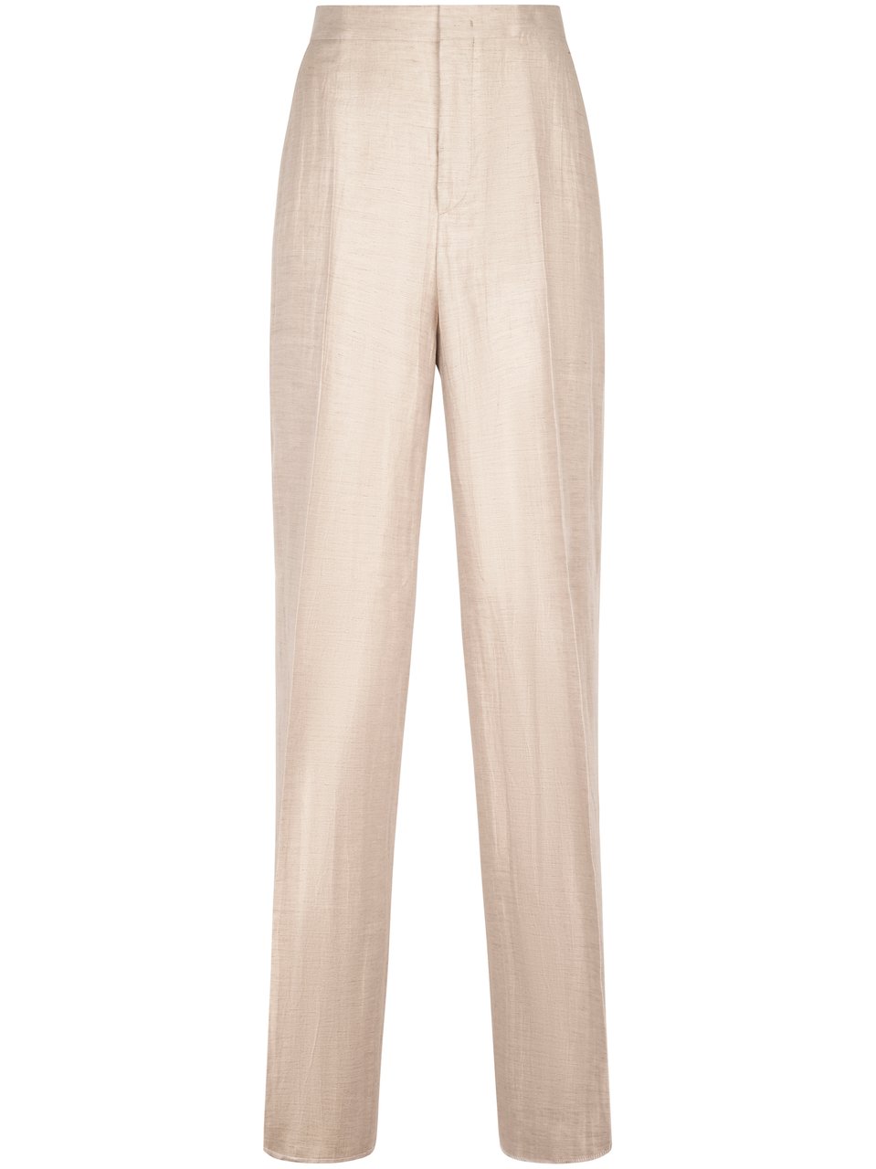 Tagliatore Straight-Leg Trousers with High Waist and Subtle Sheen Neutraal