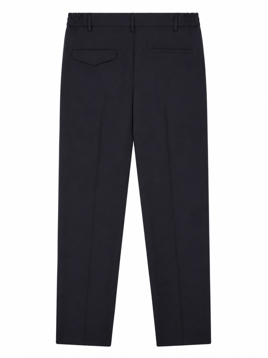 Tagliatore Tailored Blue Trousers with Structured Waistband Zwart