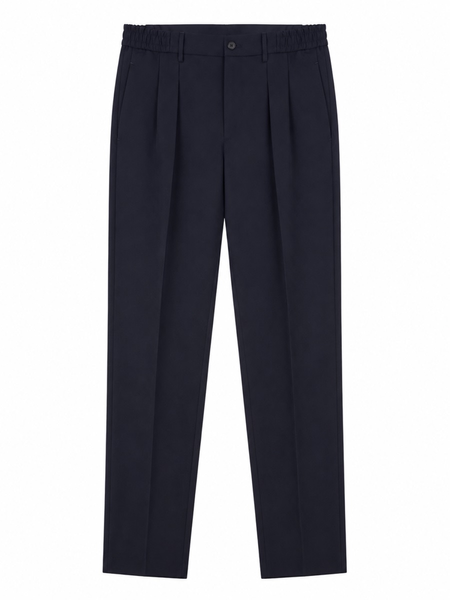 Tagliatore Tailored Blue Trousers with Structured Waistband Zwart