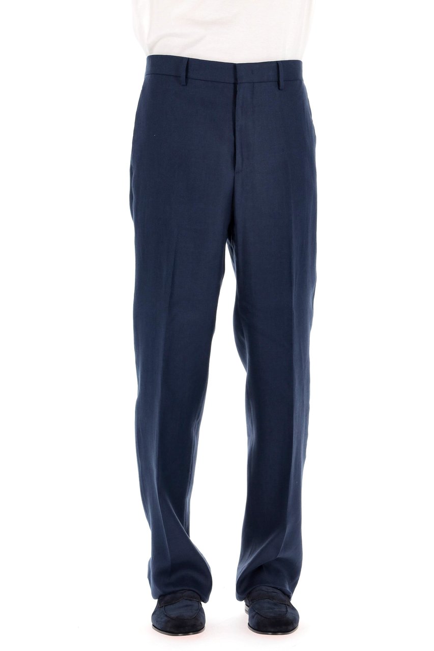 Tagliatore Over Fit Pure Linen Trousers Zwart