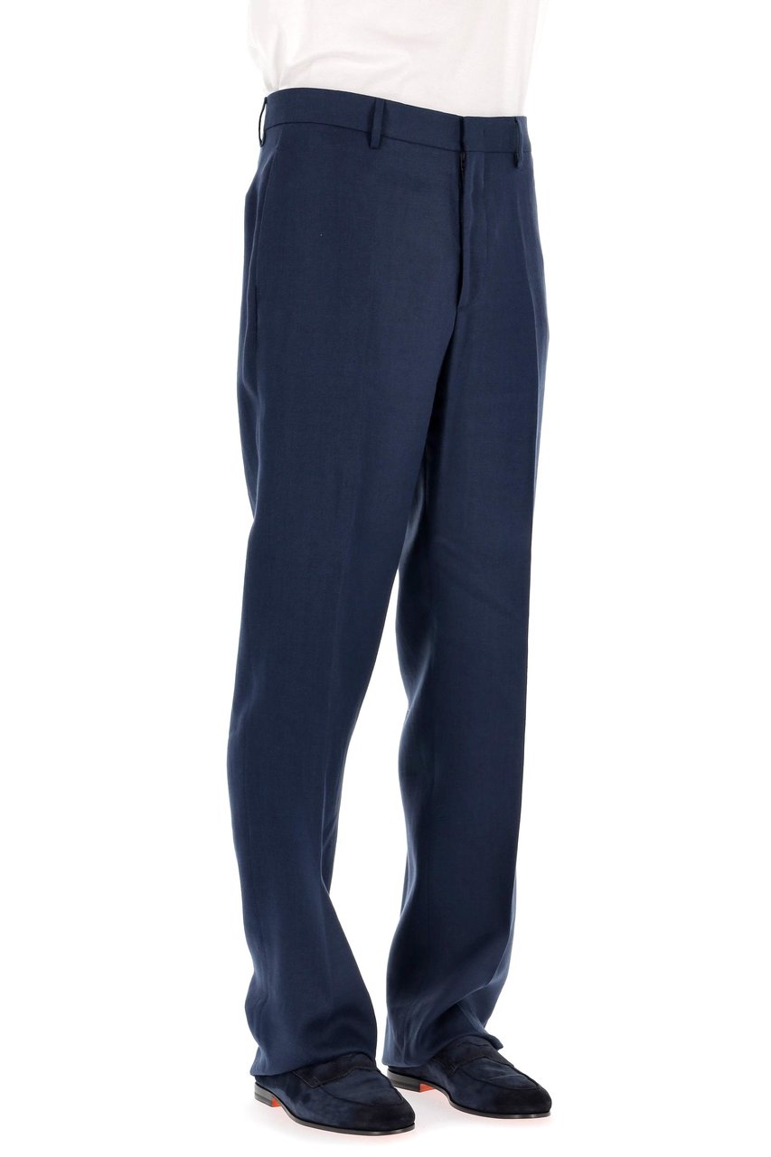 Tagliatore Over Fit Pure Linen Trousers Zwart