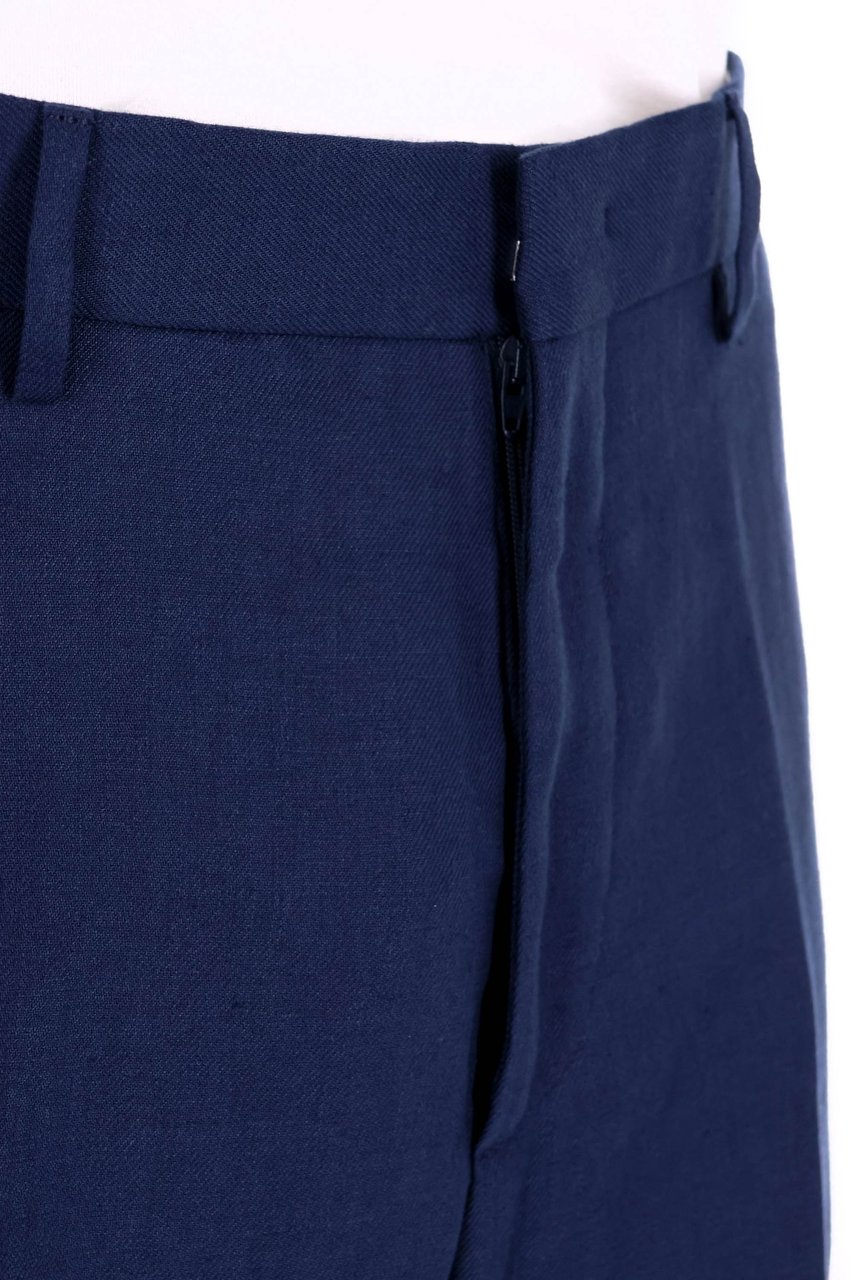 Tagliatore Over Fit Pure Linen Trousers Zwart