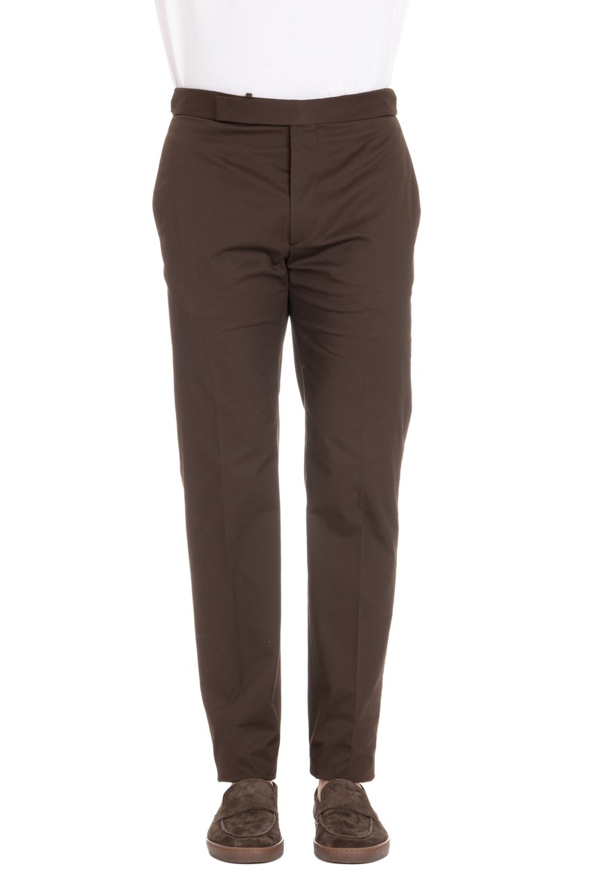 Tagliatore Newbros Cotton Satin Trousers Zwart