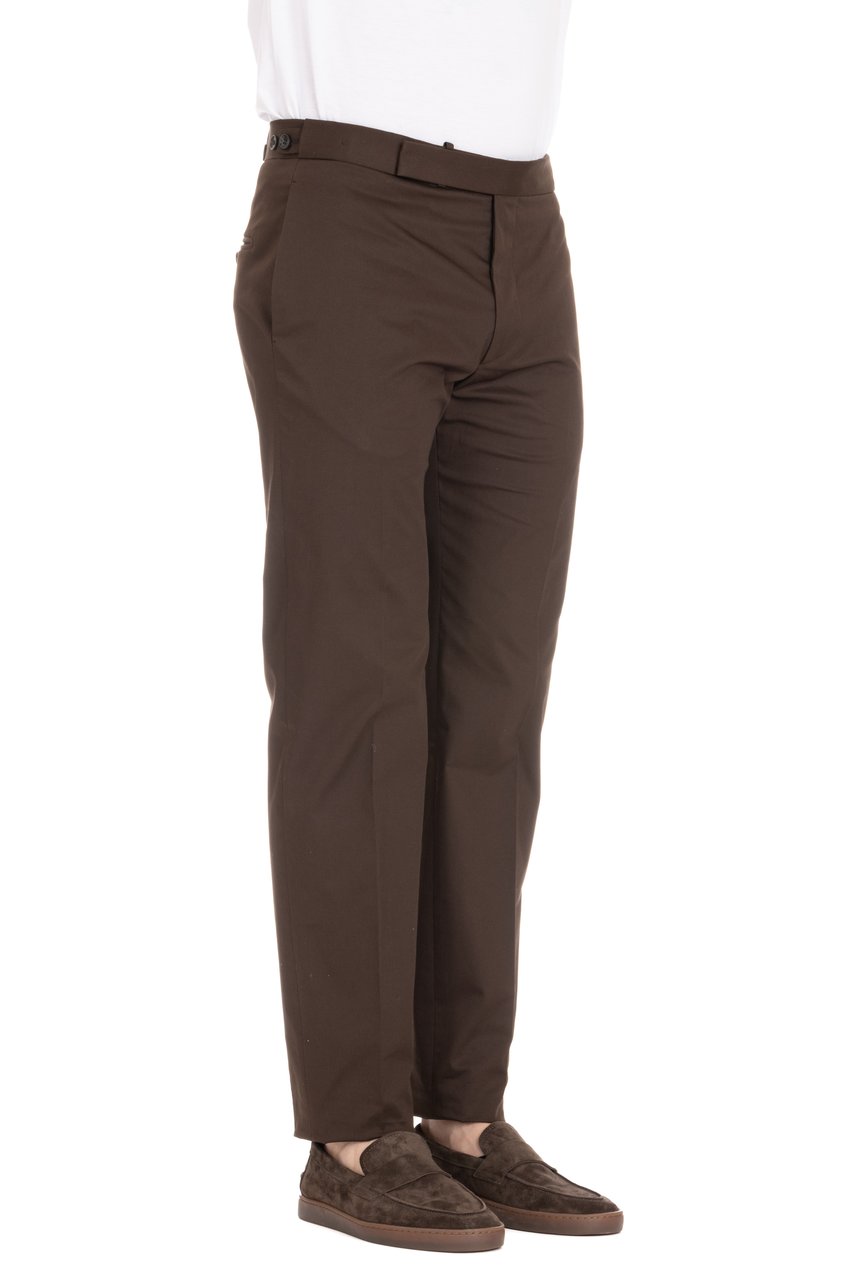 Tagliatore Newbros Cotton Satin Trousers Zwart