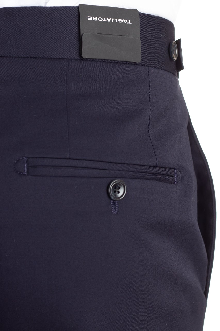 Tagliatore Newbros Cotton Satin Trousers Zwart