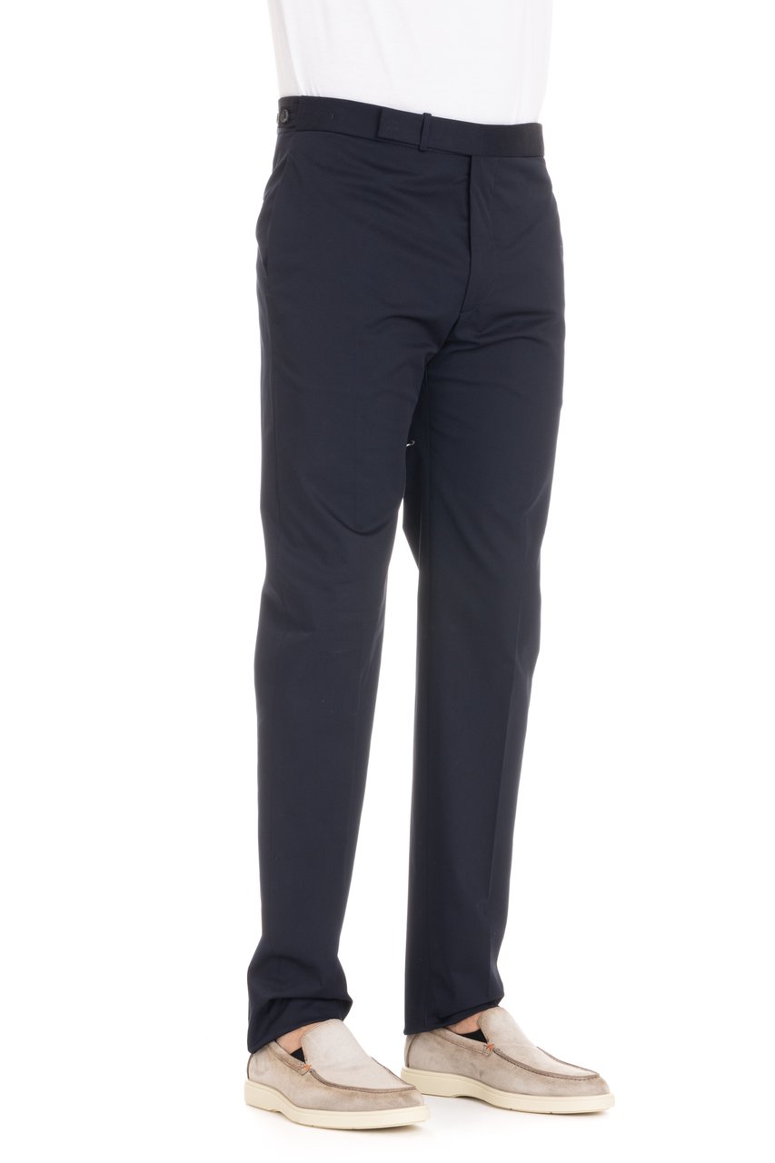 Tagliatore Newbros Cotton Satin Trousers Zwart