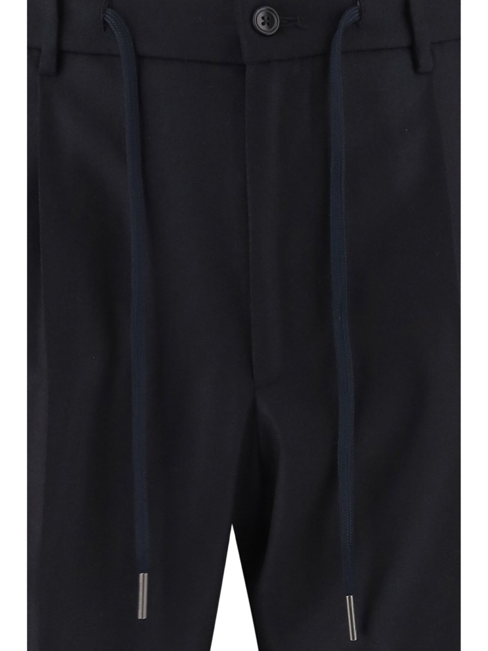 Tagliatore Tailored Stretch Wool Pants With Adjustable Waist And Pressed Pleats Blauw