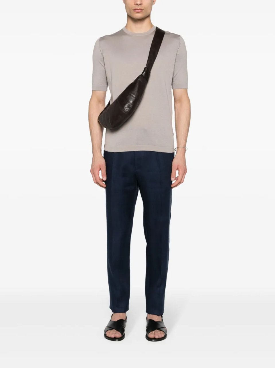 Tagliatore Tailored Tapered Drawstring Icoman Trousers Zwart