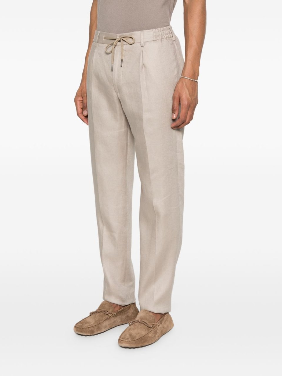 Tagliatore Icoman Light Grey Drawstring Trousers Neutraal