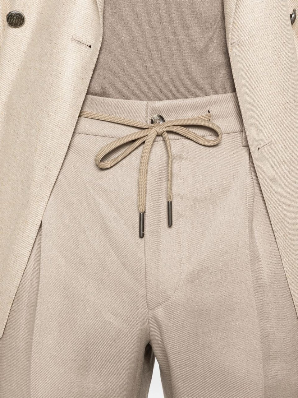Tagliatore Icoman Light Grey Drawstring Trousers Neutraal