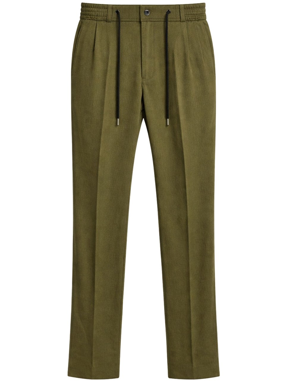 Tagliatore Olive Green Icoman Pleated Trousers Groen