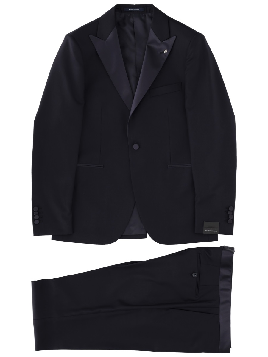 Tagliatore Bruce Tuxedo Virgin Wool Suit Zwart