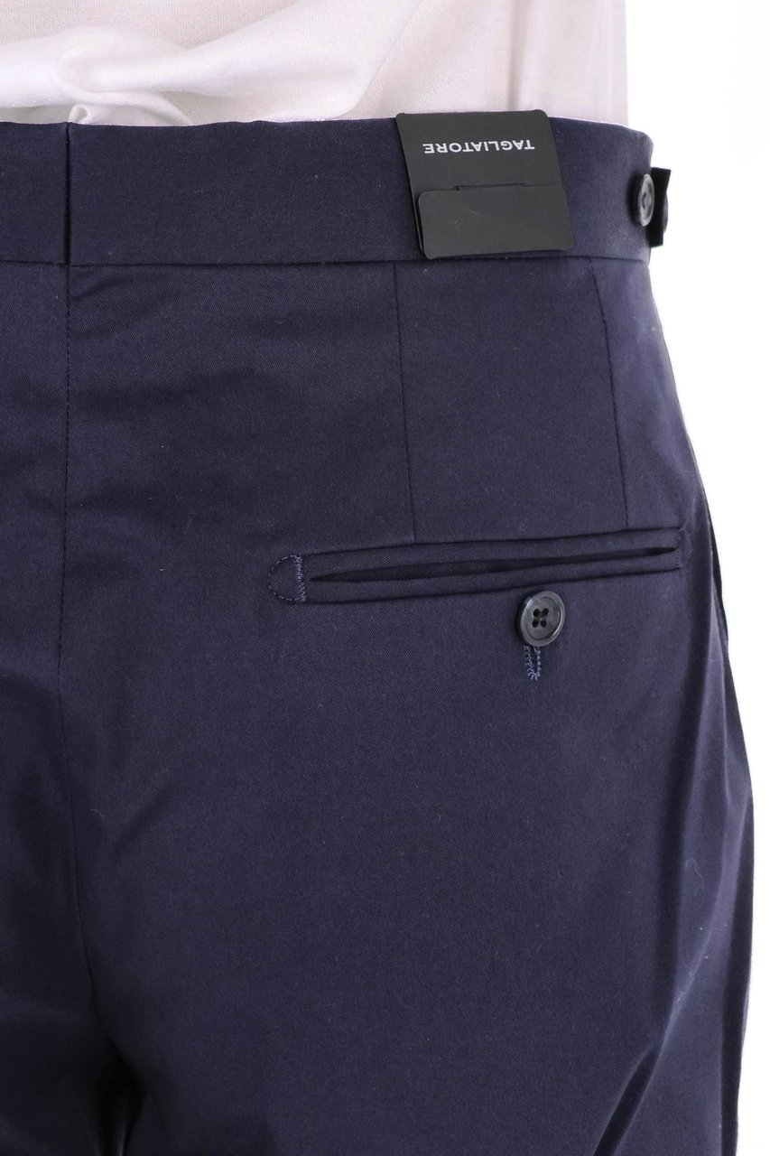 Tagliatore Cotton Twill Trousers Zwart