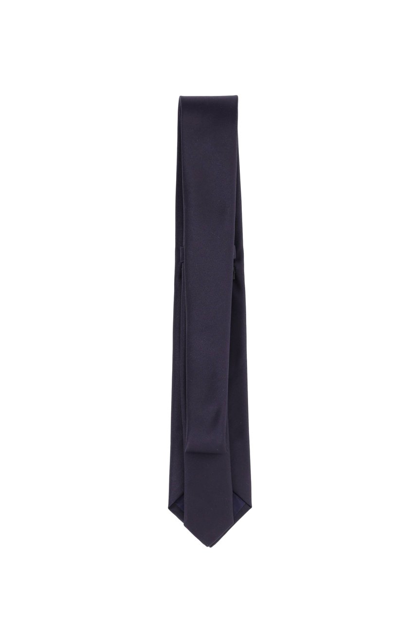 Tagliatore Pure Silk Solid Satin Tie Blauw